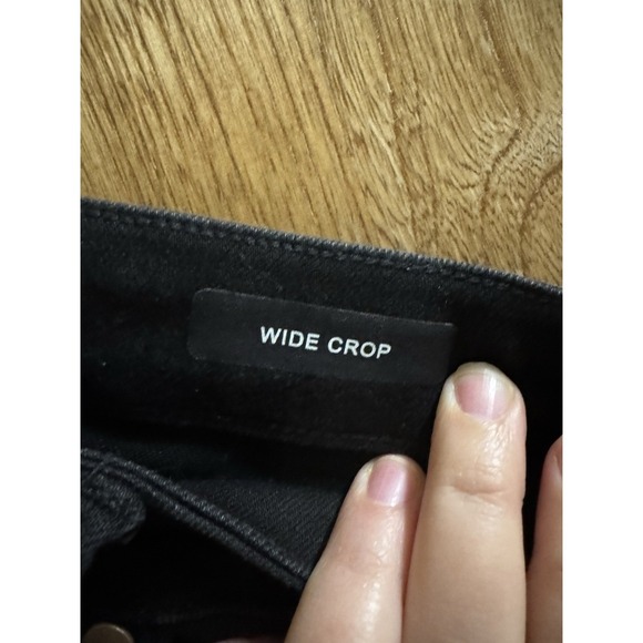 Judy Blue Wide Leg Crop Jeans Size 7/28 Black Tummy Control Raw Hem JB88710 - Picture 12 of 12